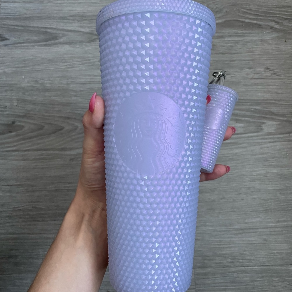Starbucks Limited Ed Christmas 2021 Icy Lilac Tumbler and Matching Key Chain